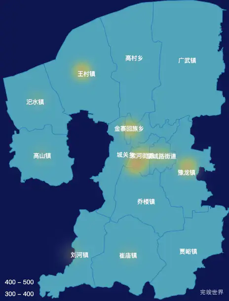 echarts郑州市荥阳市geoJson地图热力图